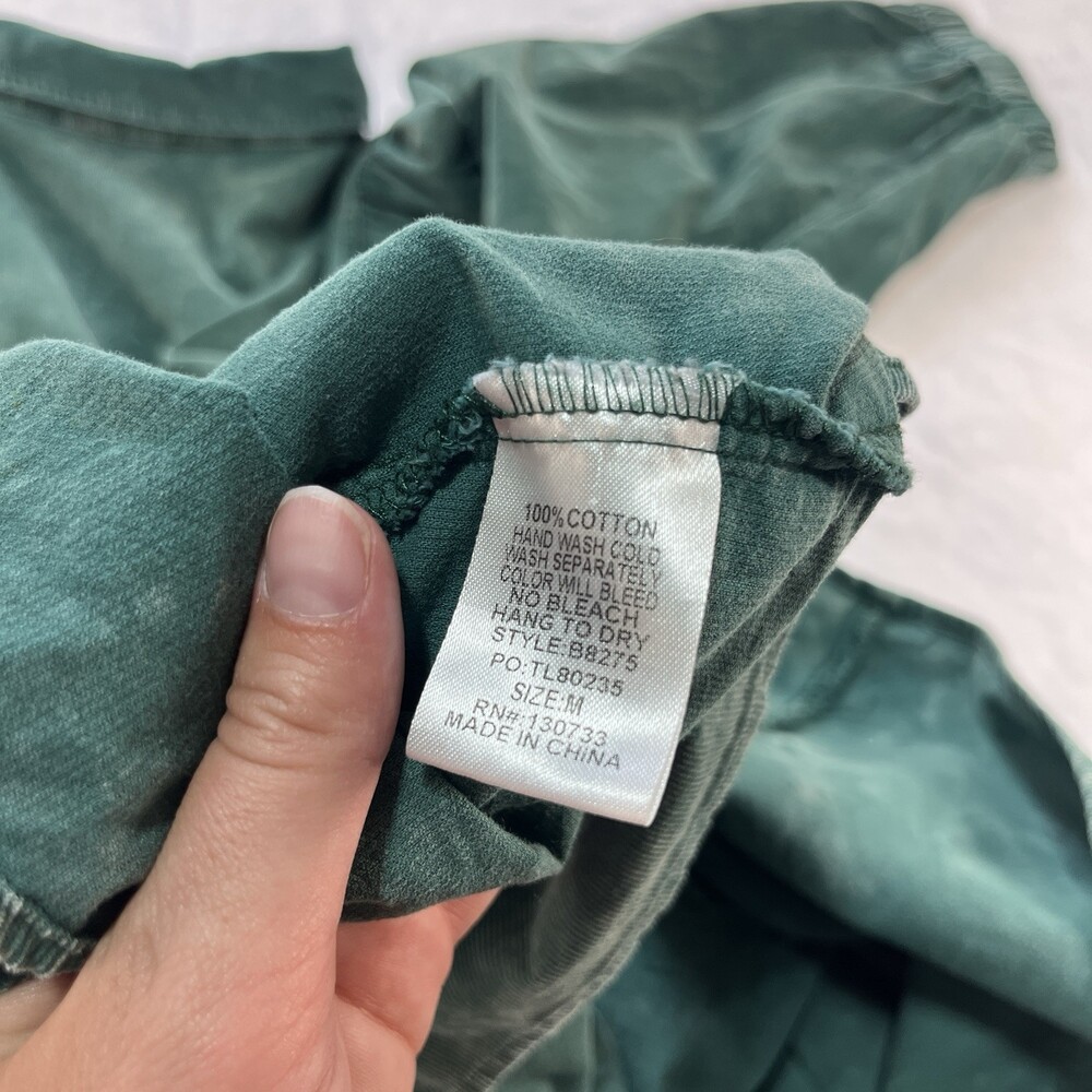 Umgee Forest Hunter Green Corduroy Babydoll Shirt Dress Button Down 3/4 Sleeve M - Picture 9 of 9
